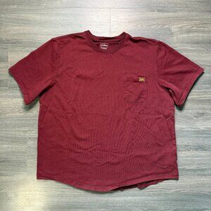 L.L. Bean Men's BeanBuilt Cotton Short-Sleeve Tee - Dark Red